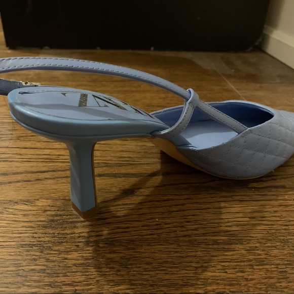 NWT Zara Quilted Leather Slingback Heels - Size 9 - Picture 3 of 5